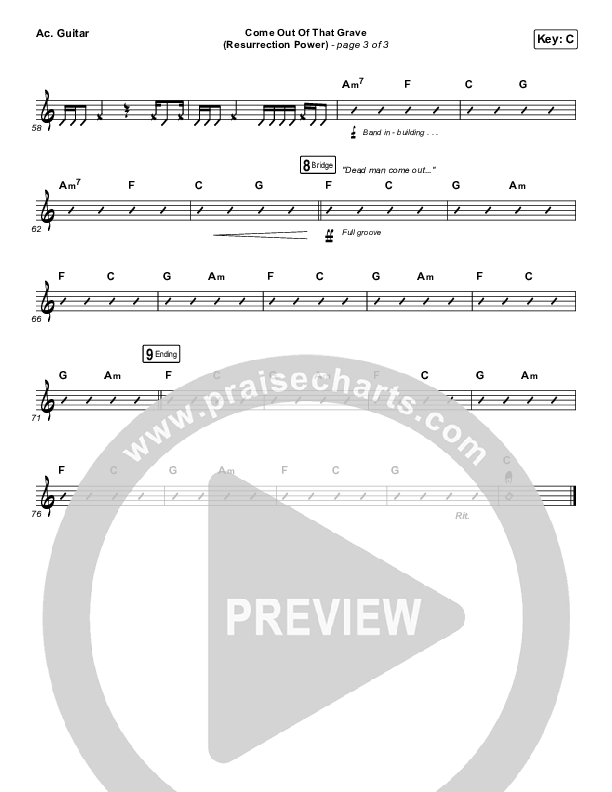 Come Out Of That Grave (Resurrection Power) (Live) Acoustic Guitar (Bethel Music / Brandon Lake)