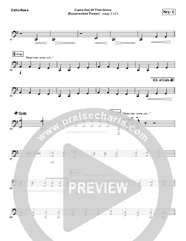 Come Out Of That Grave (Resurrection Power) (Live) Cello/Bass (Bethel Music / Brandon Lake)