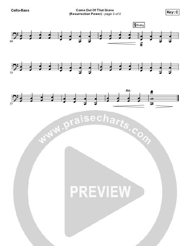 Come Out Of That Grave (Resurrection Power) (Live) Cello/Bass (Bethel Music / Brandon Lake)