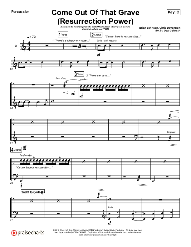 Come Out Of That Grave (Resurrection Power) (Live) Percussion (Bethel Music / Brandon Lake)