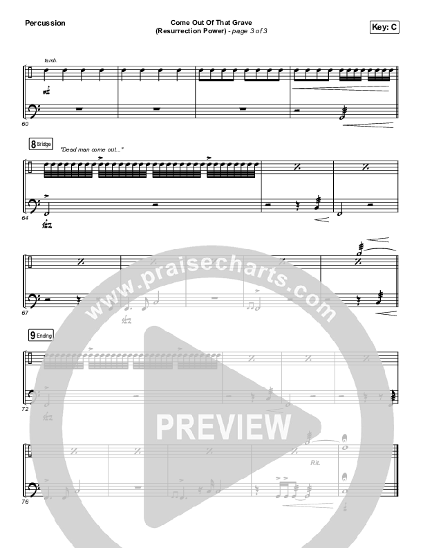 Come Out Of That Grave (Resurrection Power) (Live) Percussion (Bethel Music / Brandon Lake)