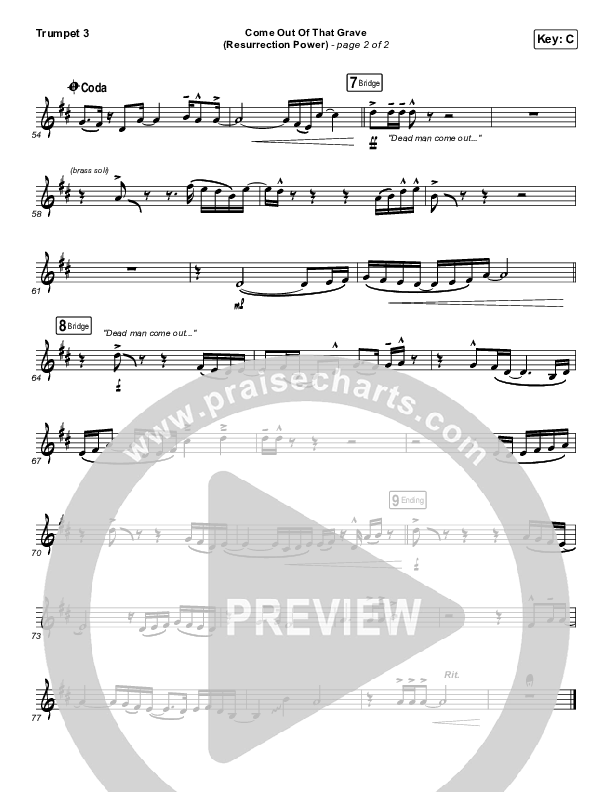 Come Out Of That Grave (Resurrection Power) (Live) Trumpet 3 (Bethel Music / Brandon Lake)