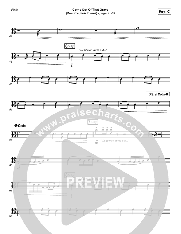Come Out Of That Grave (Resurrection Power) (Live) Viola (Bethel Music / Brandon Lake)