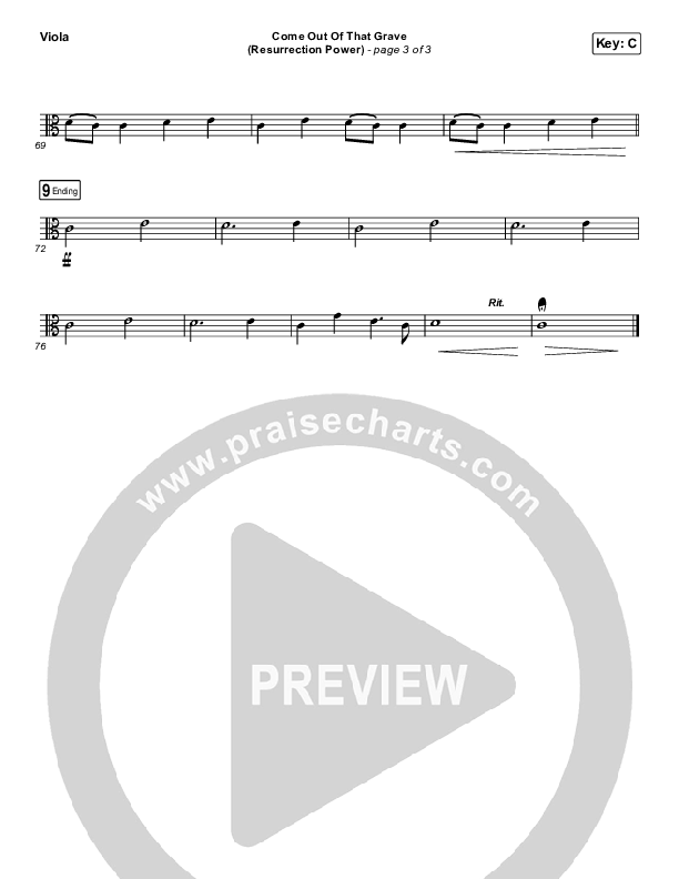 Come Out Of That Grave (Resurrection Power) (Live) Viola (Bethel Music / Brandon Lake)