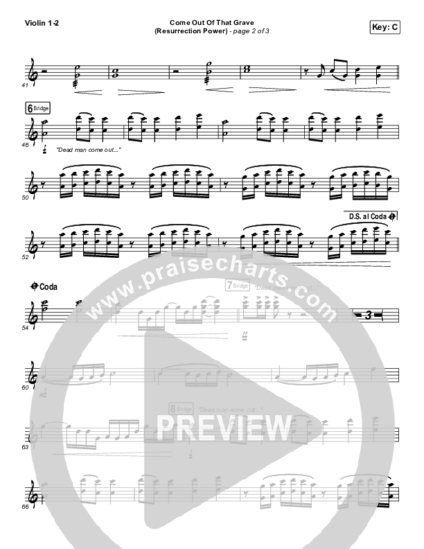 Come Out Of That Grave (Resurrection Power) (Live) Violin 1/2 (Bethel Music / Brandon Lake)