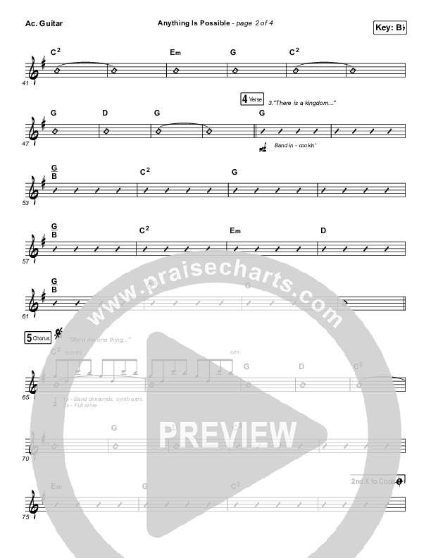 Anything Is Possible (Live) Acoustic Guitar (Bethel Music / Dante Bowe)