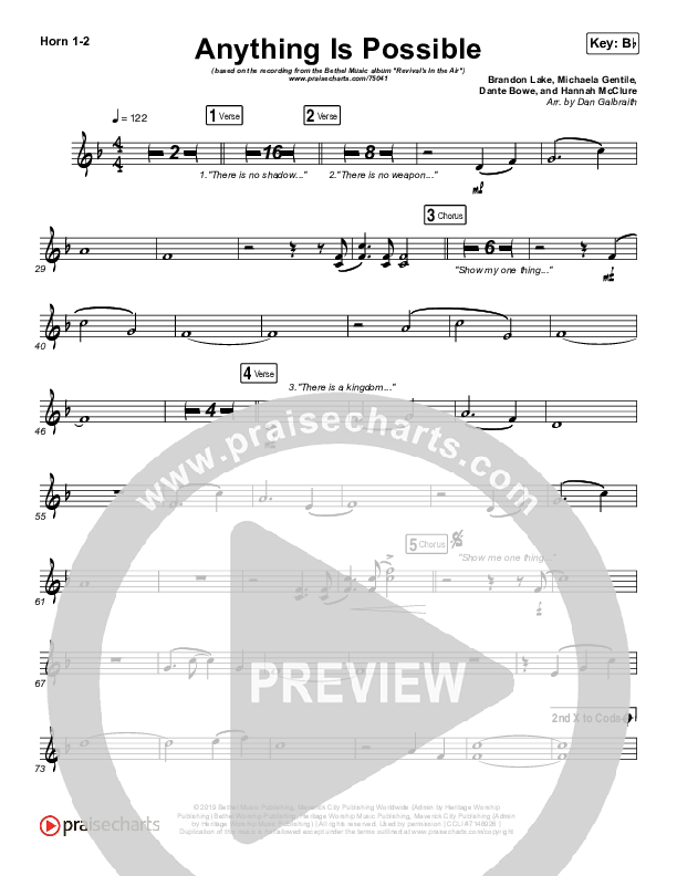 Anything Is Possible (Live) Brass Pack (Bethel Music / Dante Bowe)