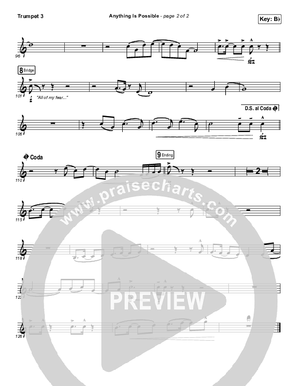 Anything Is Possible (Live) Trumpet 3 (Bethel Music / Dante Bowe)