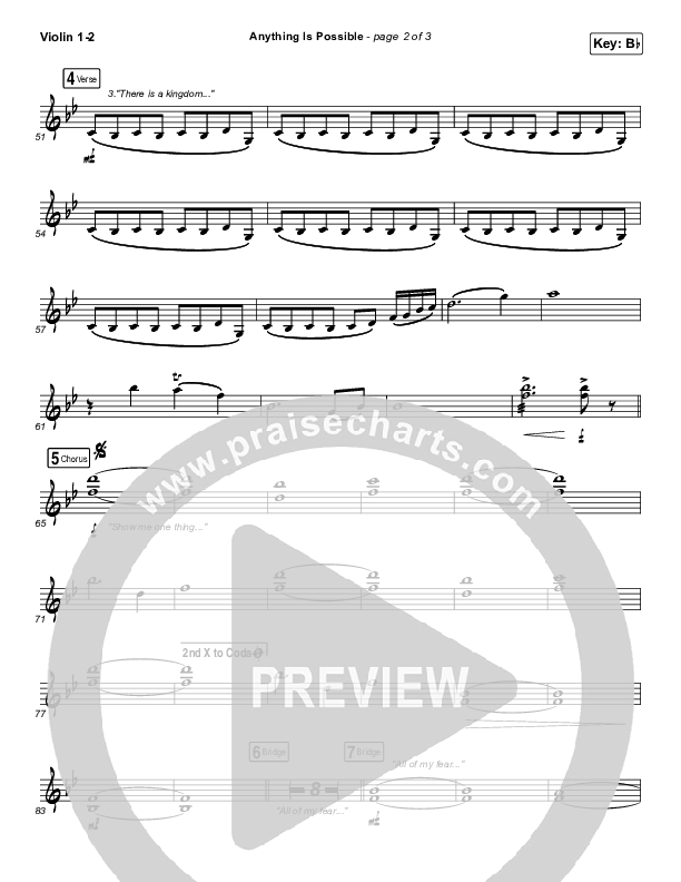 Anything Is Possible (Live) Violin 1/2 (Bethel Music / Dante Bowe)