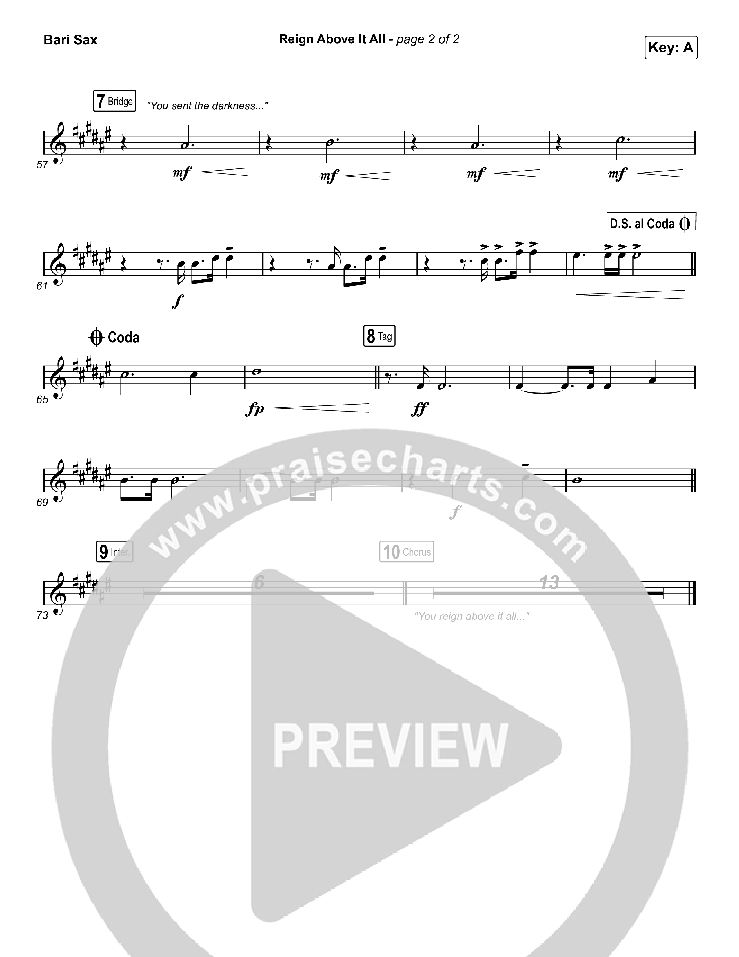 Reign Above It All (Live) Bari Sax (Bethel Music / Paul McClure)