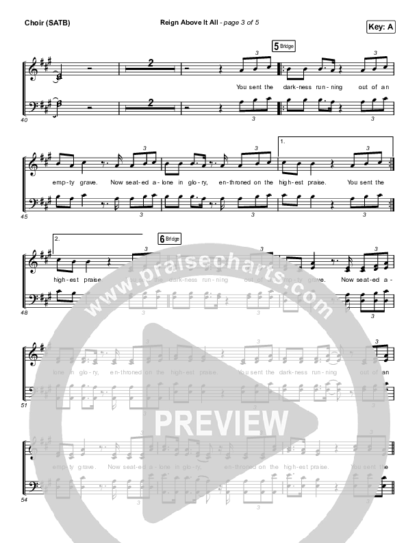 Reign Above It All (Live) Choir Sheet (SATB) (Bethel Music / Paul McClure)