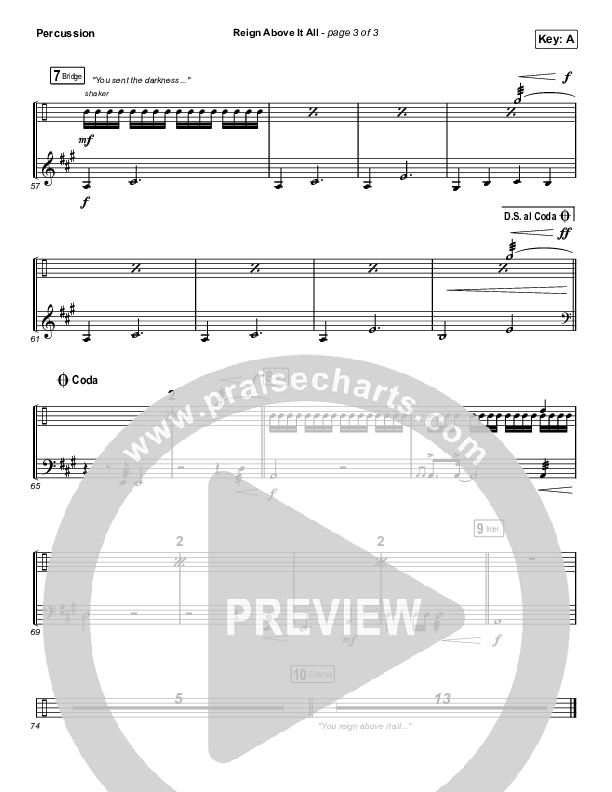 Reign Above It All (Live) Percussion (Bethel Music / Paul McClure)