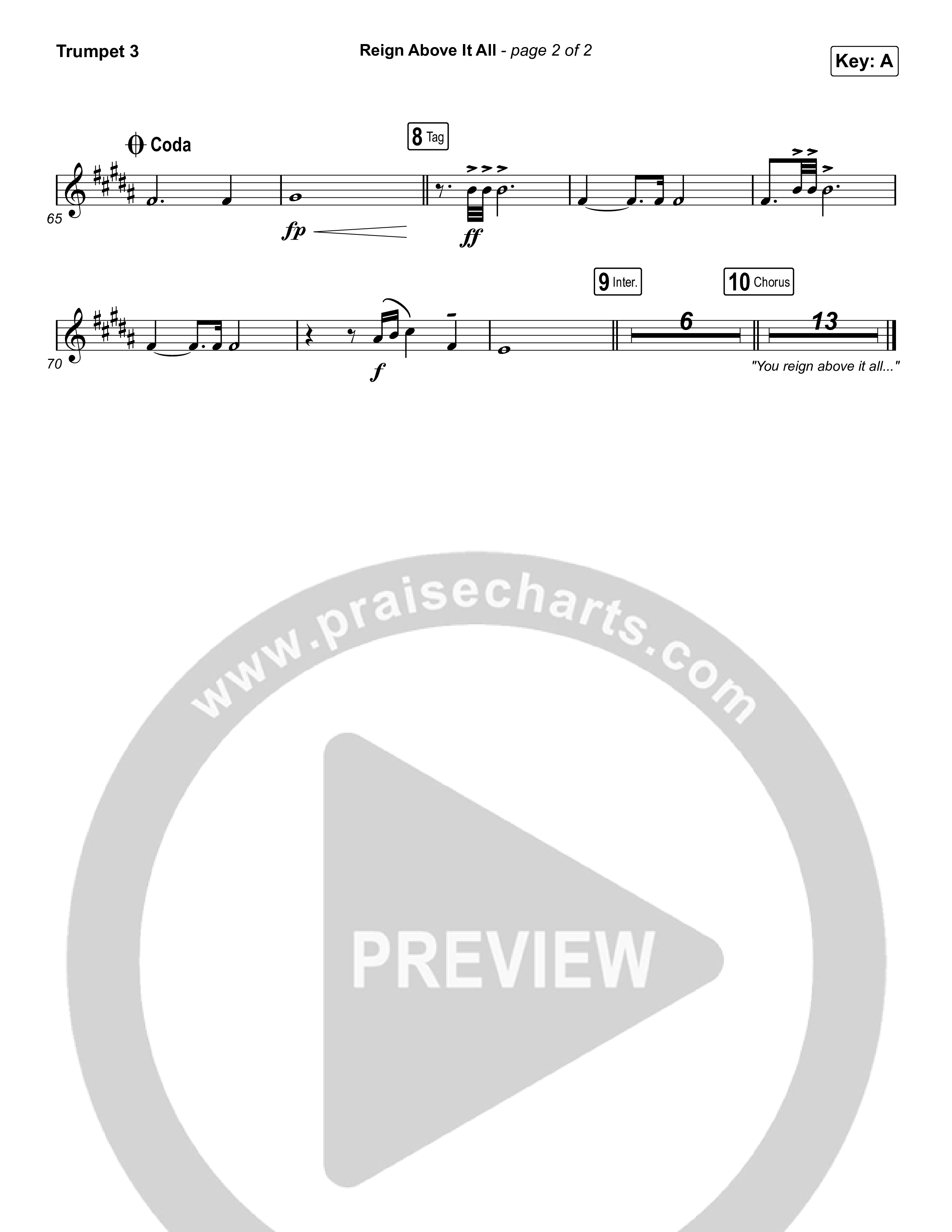 Reign Above It All (Live) Trumpet 3 (Bethel Music / Paul McClure)