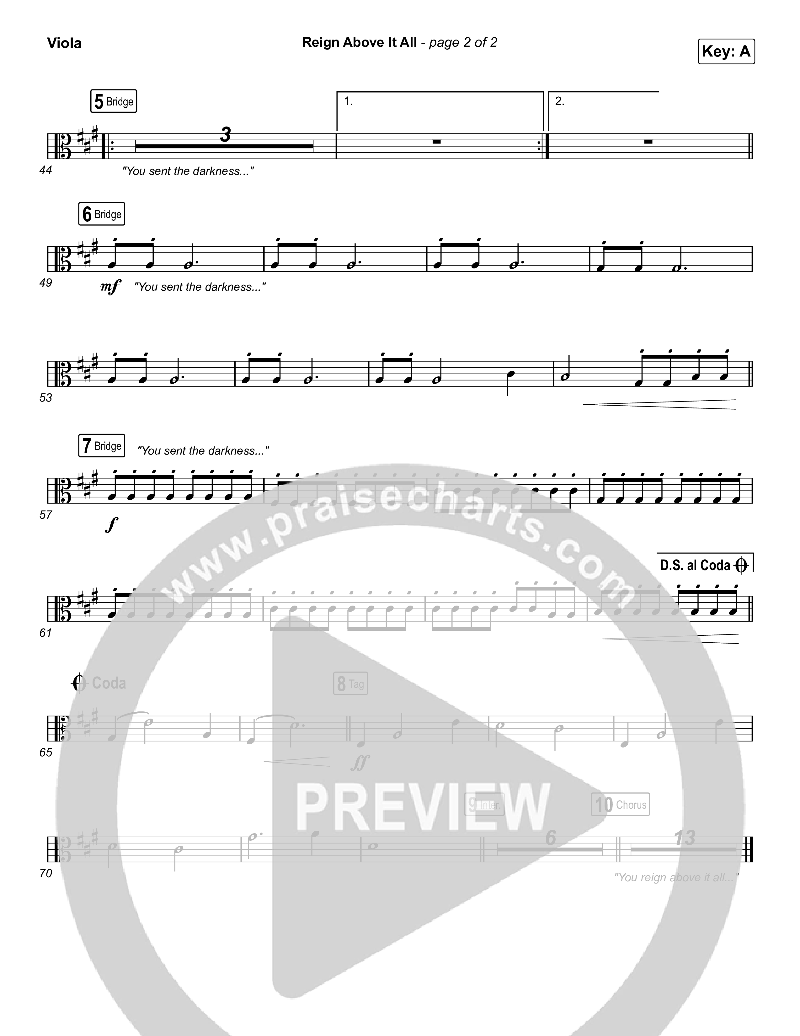 Reign Above It All (Live) Viola (Bethel Music / Paul McClure)