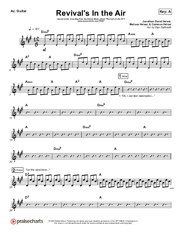 Revival's In The Air (Live) Acoustic Guitar (Bethel Music / Melissa Helser)