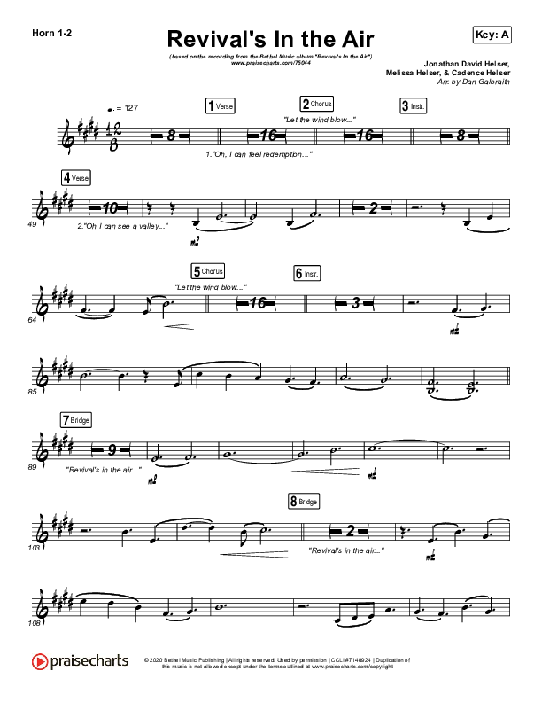 Revival's In The Air (Live) Brass Pack (Bethel Music / Melissa Helser)
