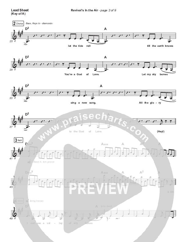 Revival's In The Air (Live) Lead Sheet (Melody) (Bethel Music / Melissa Helser)