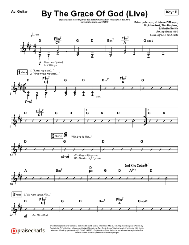 By The Grace Of God (Live) Acoustic Guitar (Bethel Music / Brian Johnson / Jenn Johnson)