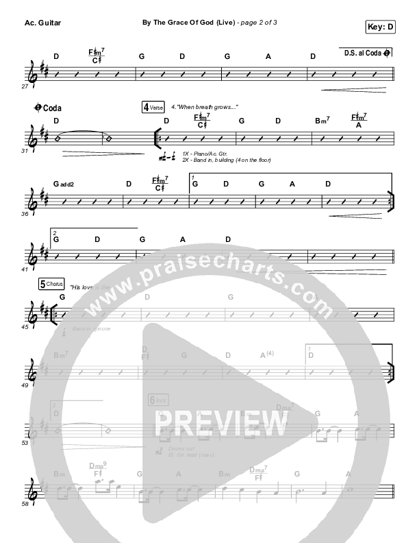 By The Grace Of God (Live) Acoustic Guitar (Bethel Music / Brian Johnson / Jenn Johnson)