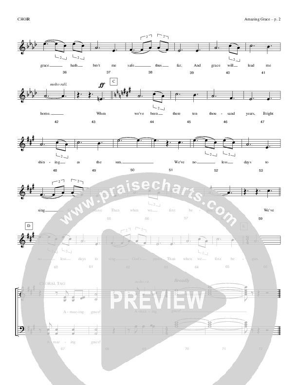 Amazing Grace Choir Sheet (Todd Billingsley)