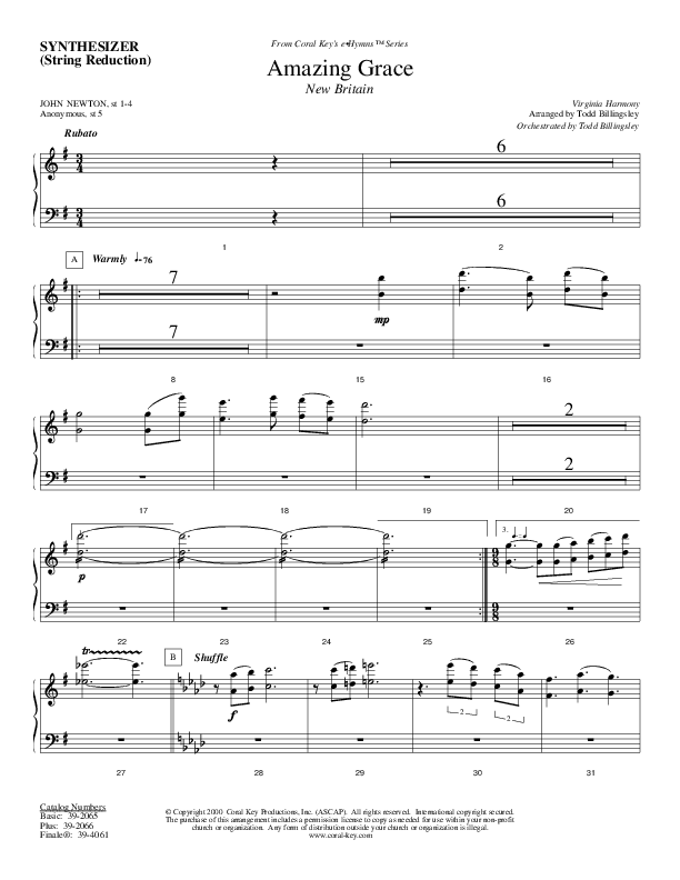 Amazing Grace Synth Strings (Todd Billingsley)