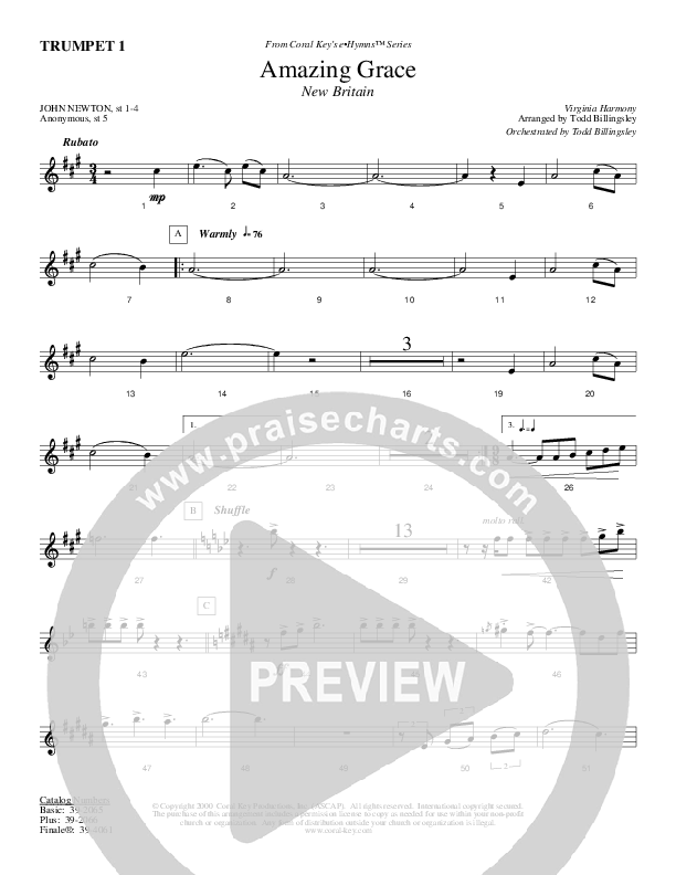Amazing Grace Trumpet 1 (Todd Billingsley)
