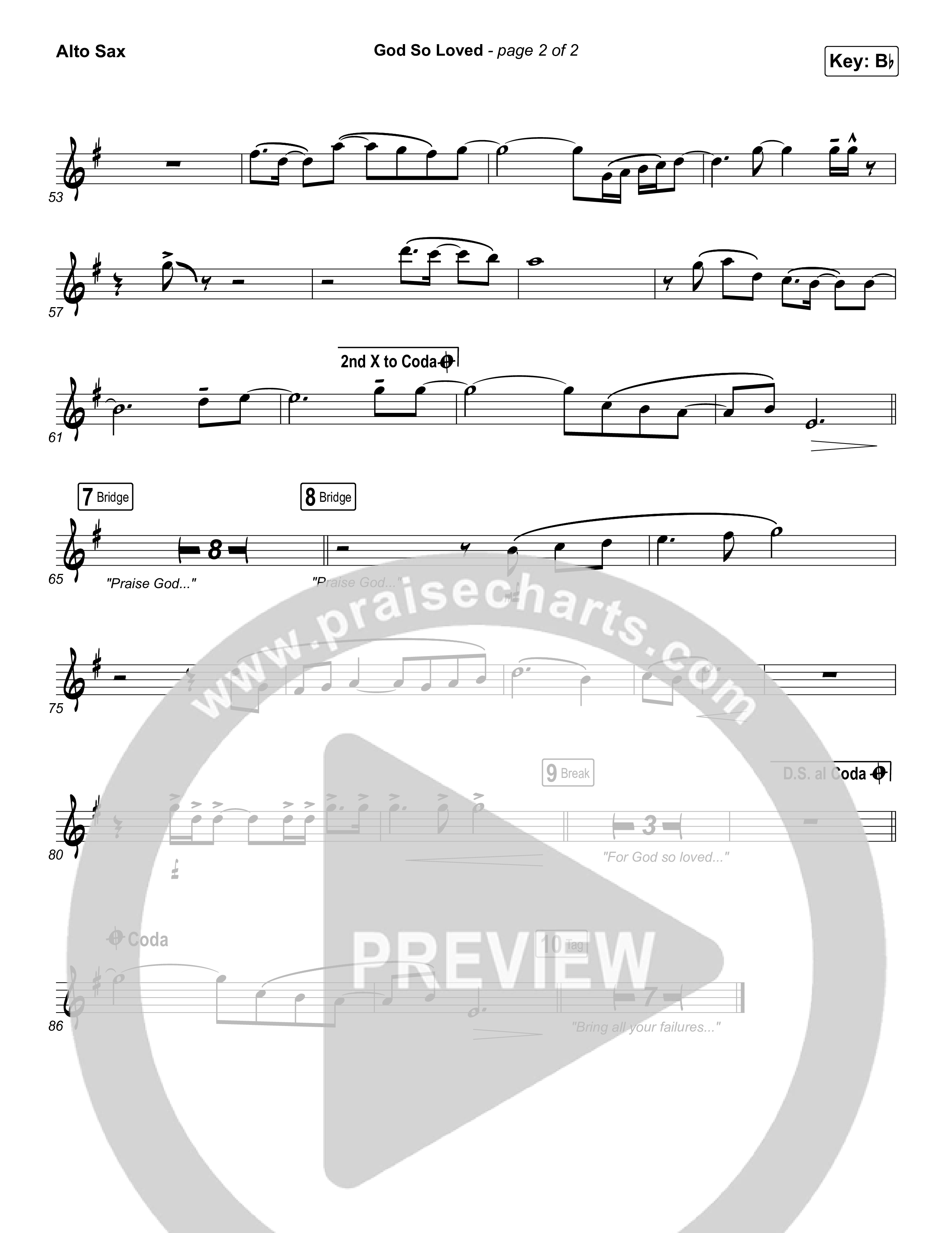 God So Loved Alto Sax (We The Kingdom)