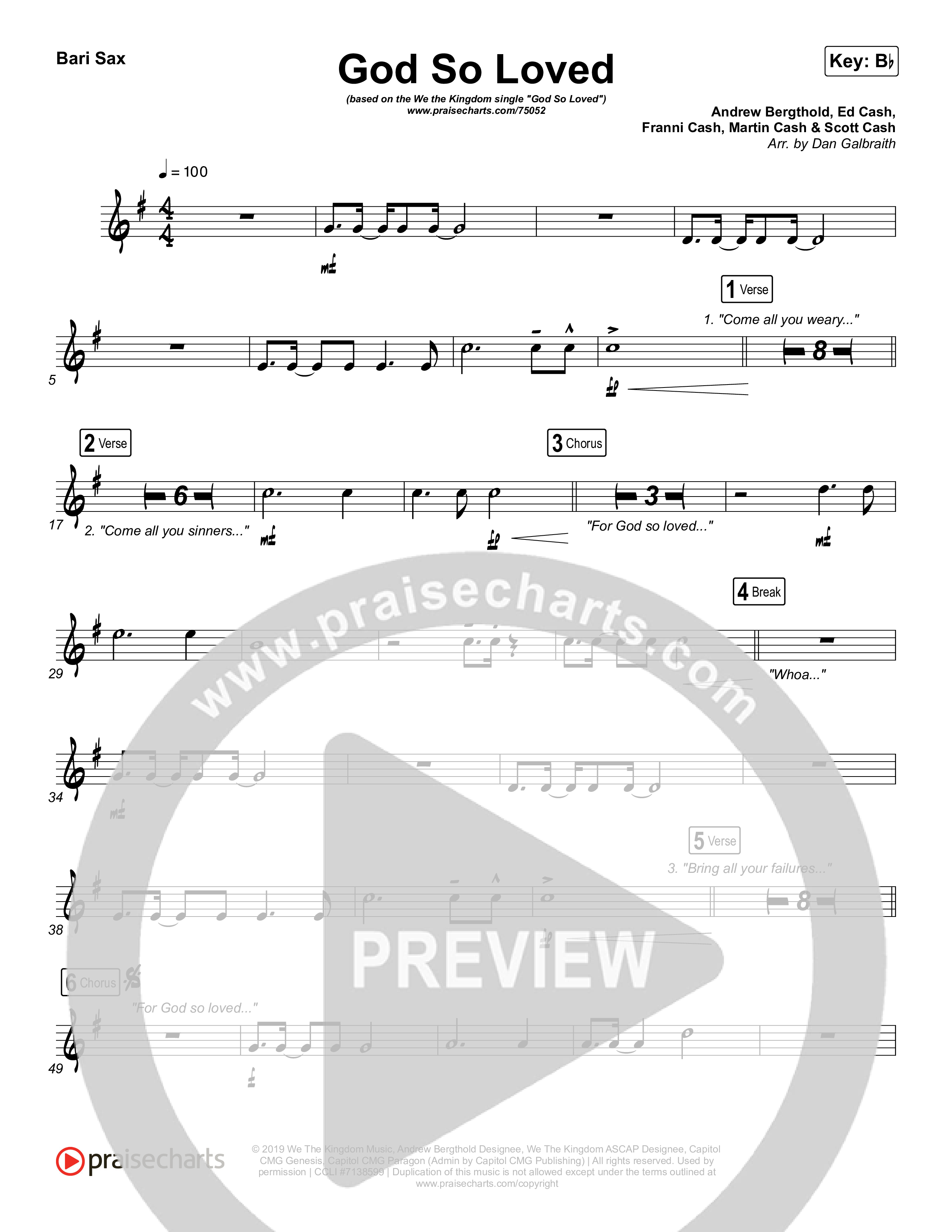 God So Loved Bari Sax (We The Kingdom)