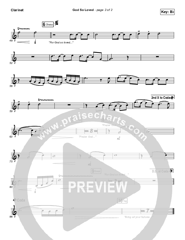 God So Loved Clarinet (We The Kingdom)