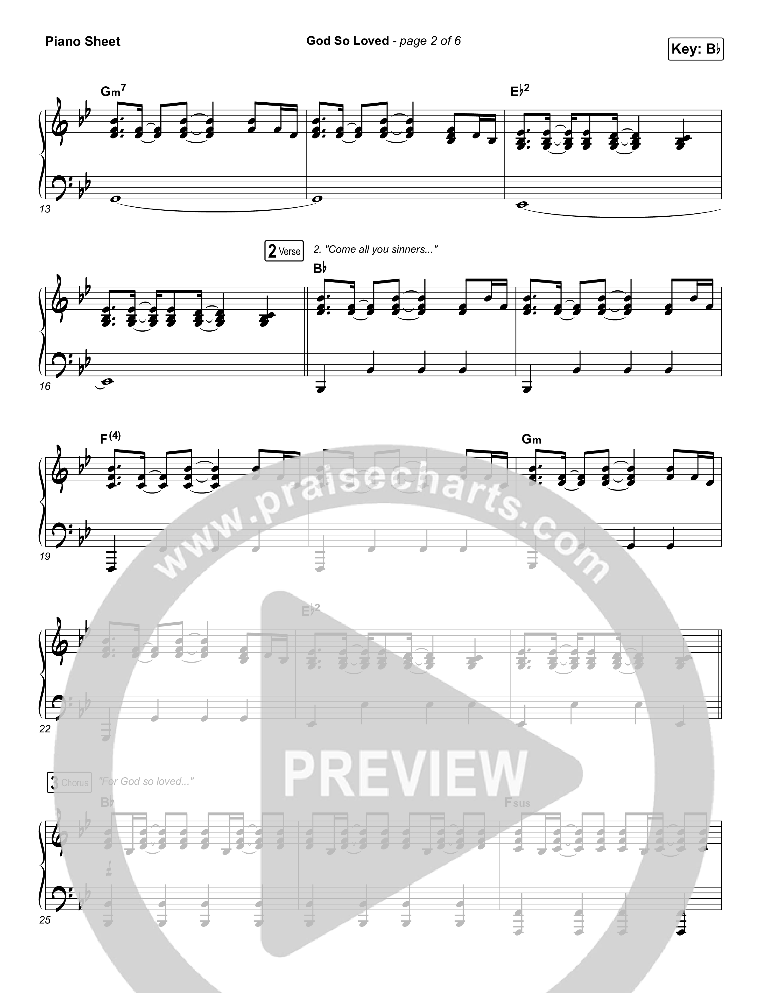 God So Loved Piano Sheet (We The Kingdom)