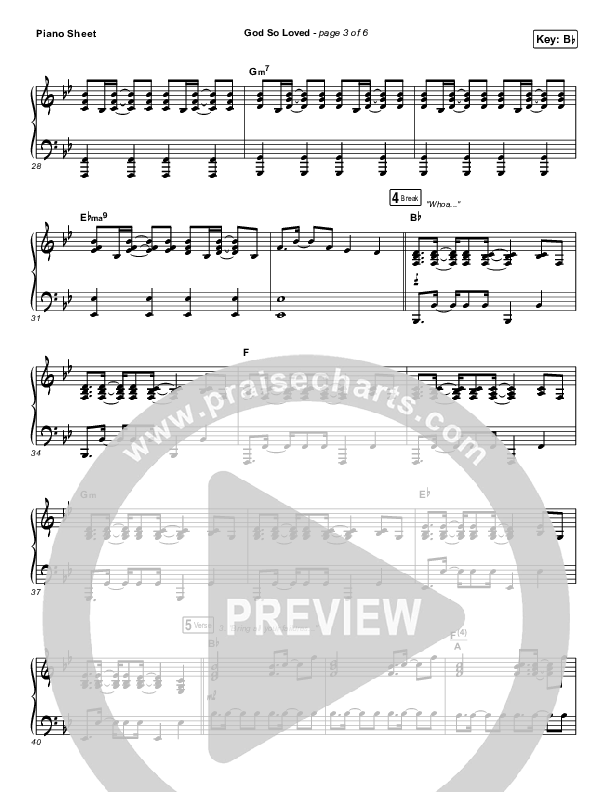 God So Loved Piano Sheet (We The Kingdom)