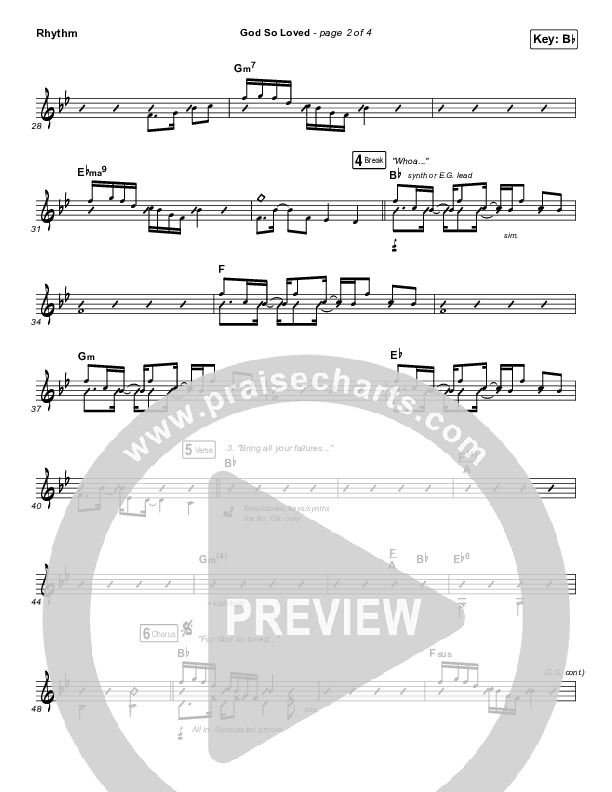 God So Loved Rhythm Chart (We The Kingdom)