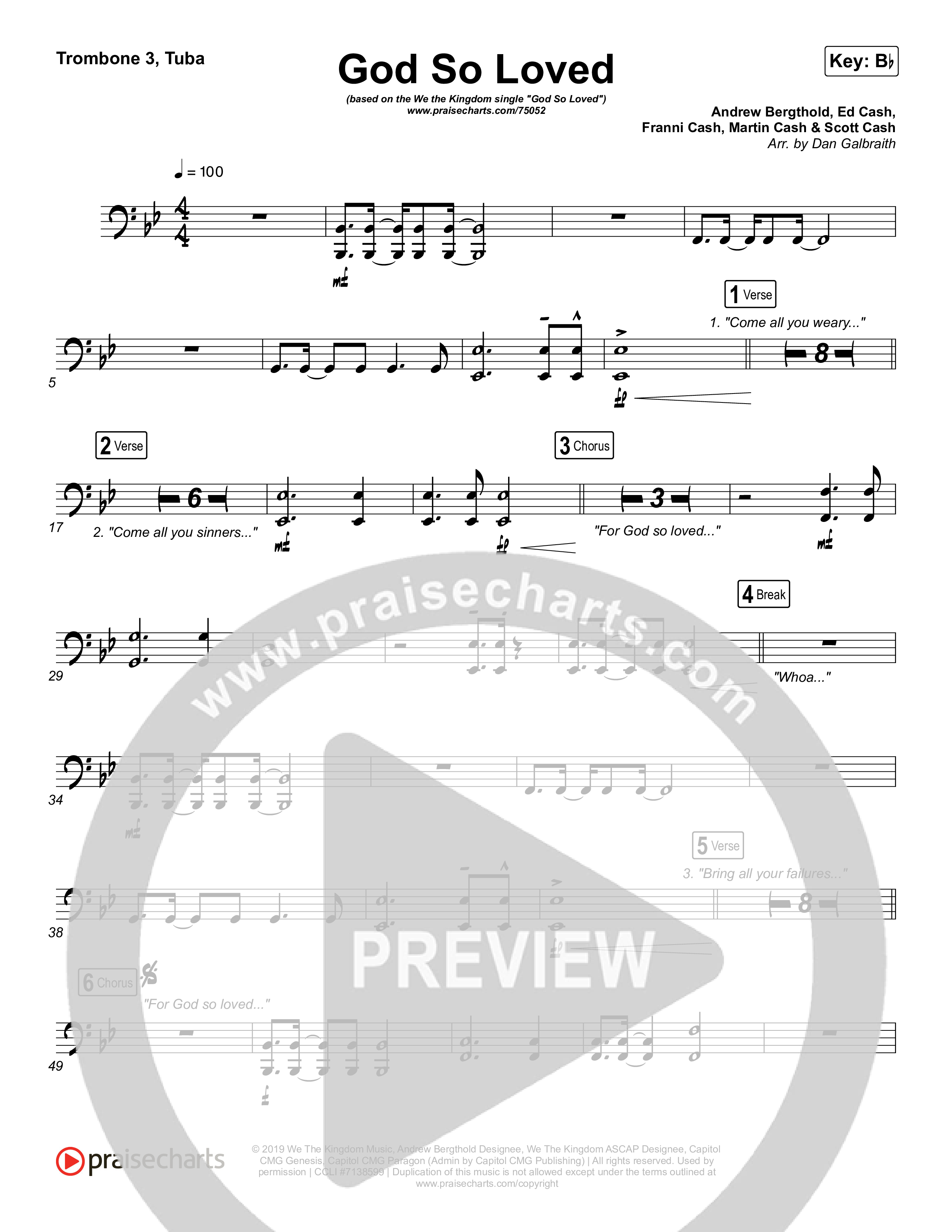 God So Loved Trombone 3/Tuba (We The Kingdom)