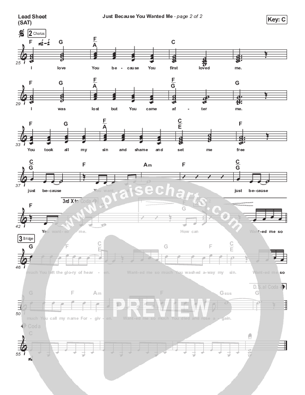 Just Because You Wanted Me Lead Sheet (SAT) (Dennis Jernigan)
