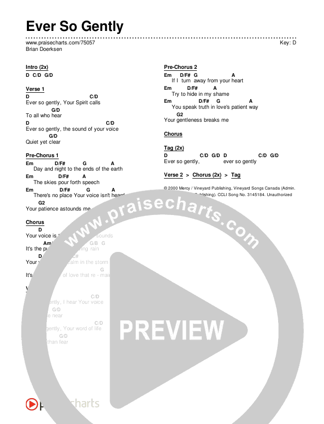 Ever So Gently Chords & Lyrics (Brian Doerksen)