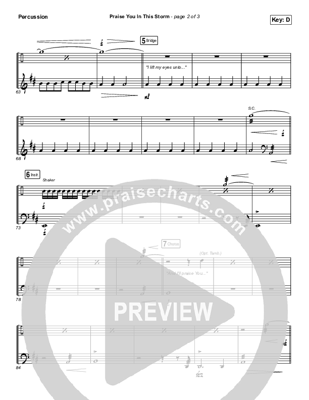 Praise You In This Storm Percussion (Natalie Grant)