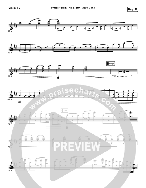 Praise You In This Storm Violin 1/2 (Natalie Grant)