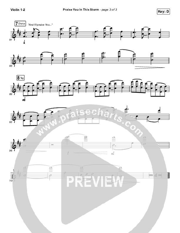Praise You In This Storm Violin 1/2 (Natalie Grant)