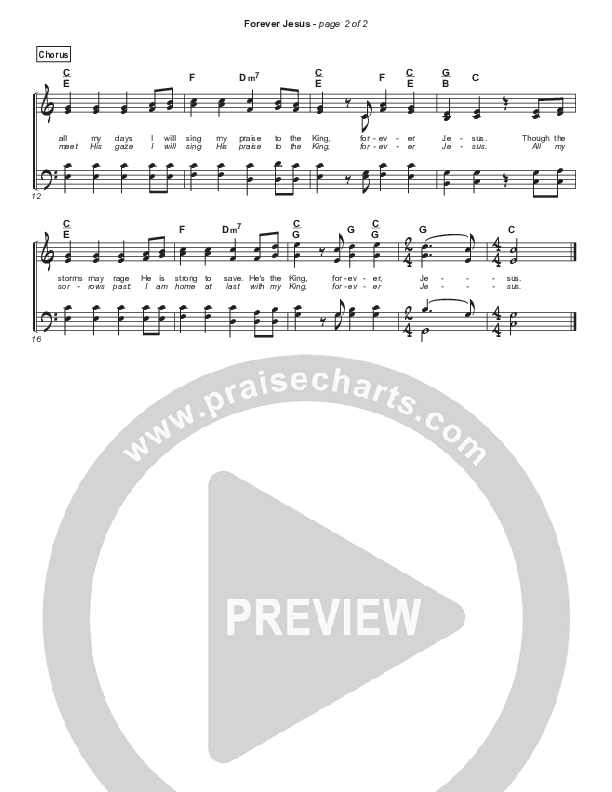 Forever Jesus Hymn Sheet (Keith & Kristyn Getty / Stuart Townend)
