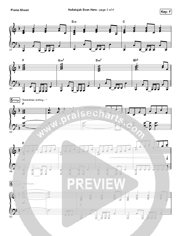 Hallelujah Even Here Piano Sheet (Lydia Laird)