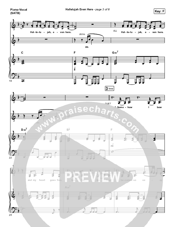 Hallelujah Even Here Piano/Vocal (SATB) (Lydia Laird)