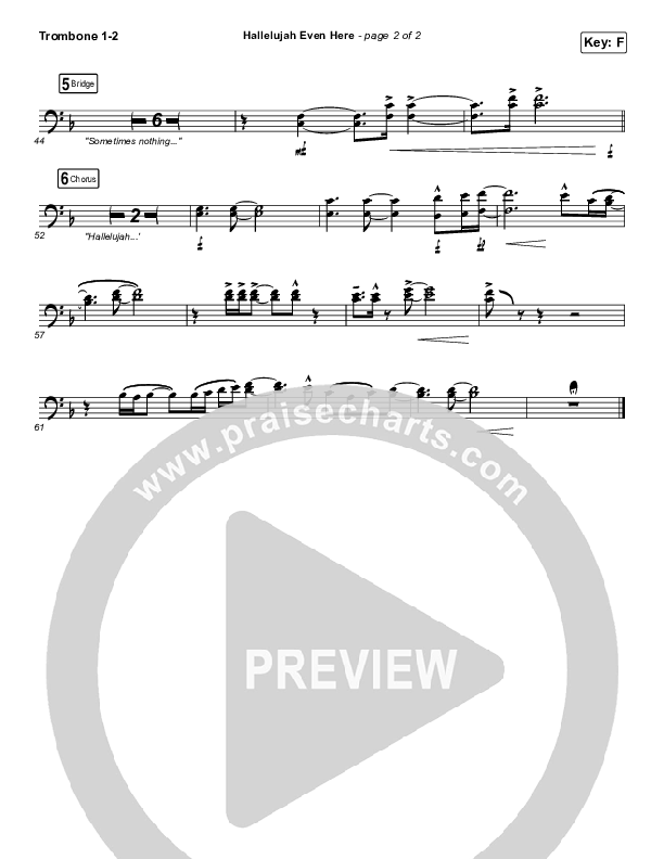 Hallelujah Even Here Trombone 1/2 (Lydia Laird)