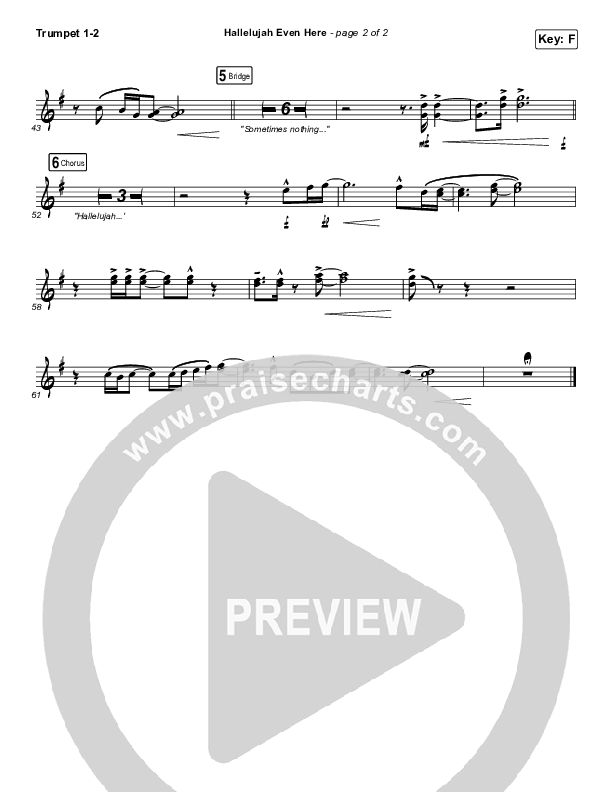 Hallelujah Even Here Trumpet 1,2 (Lydia Laird)