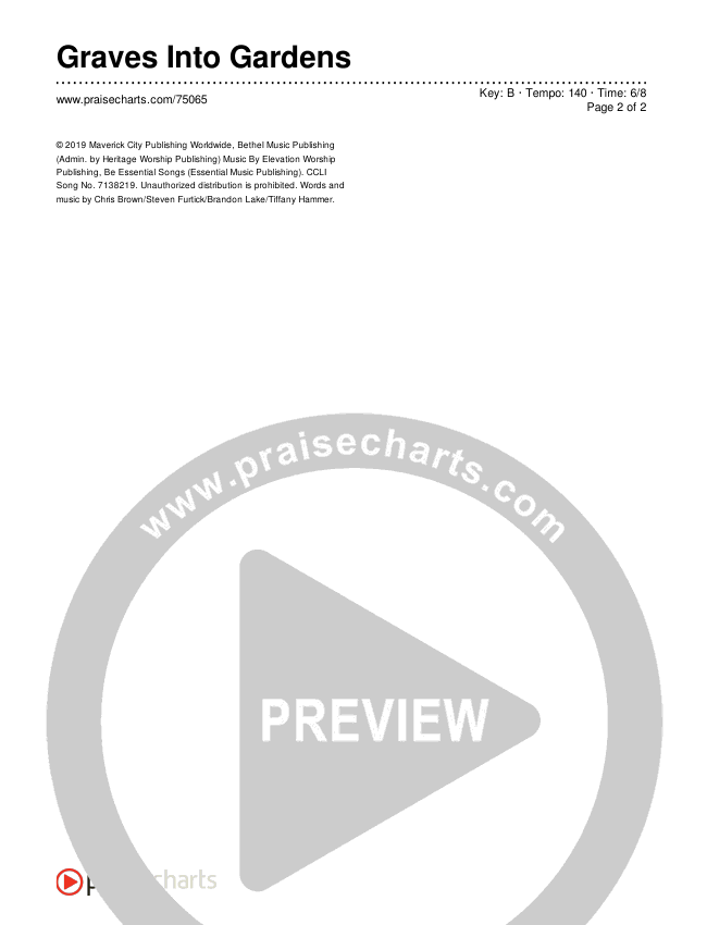 Graves Into Gardens Chords & Lyrics (Shane & Shane/The Worship Initiative)