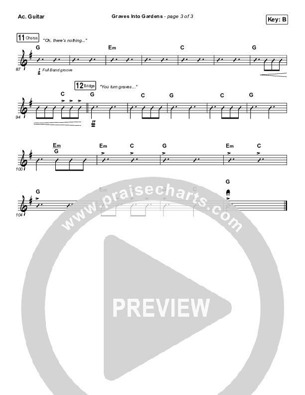 Graves Into Gardens Acoustic Guitar Sheet Music PDF (Shane & Shane/The
