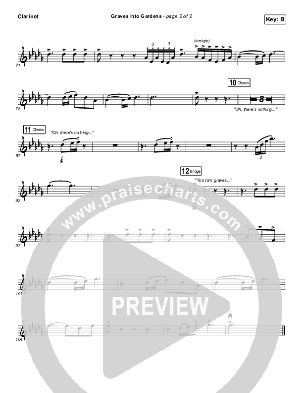 Graves Into Gardens Clarinet (Shane & Shane/The Worship Initiative)