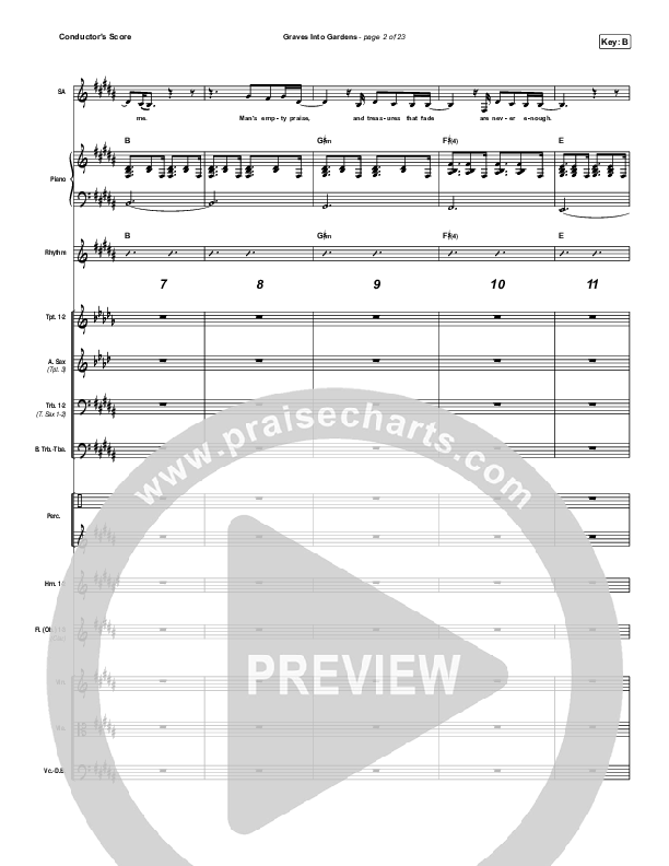 Graves Into Gardens Conductor's Score (Shane & Shane/The Worship Initiative)