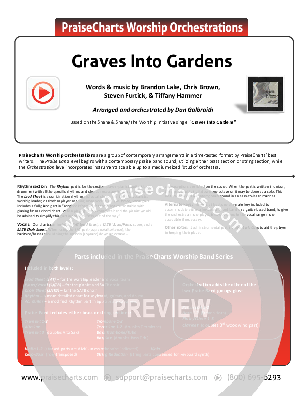 Graves Into Gardens Cover Sheet (Shane & Shane/The Worship Initiative)