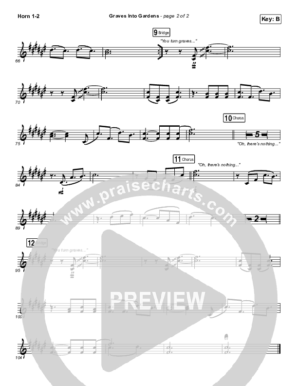 Graves Into Gardens French Horn 1/2 (Shane & Shane/The Worship Initiative)