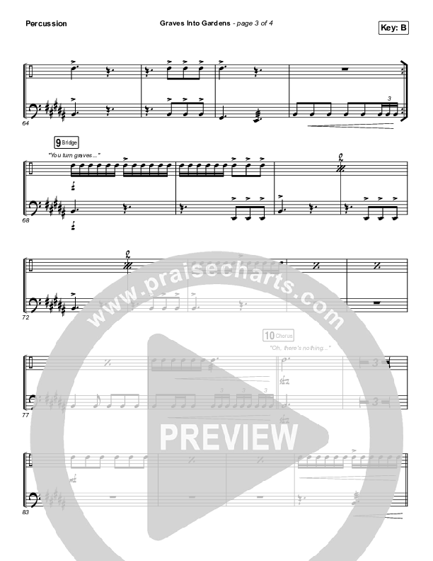 Graves Into Gardens Percussion (Shane & Shane/The Worship Initiative)